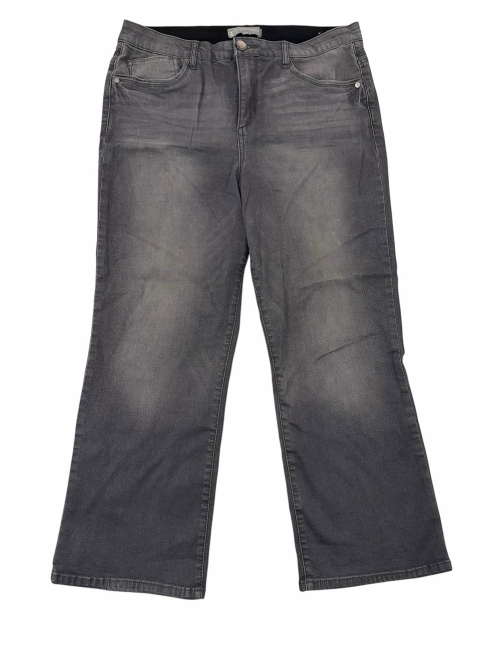 Wit & Wisdom Absolution Straight Wide Leg High Waist Gray Wash Denim Jeans